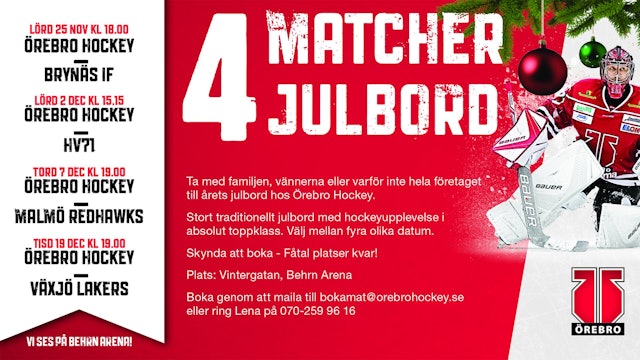Örebro Hockey: 4 matcher - 4 Julbord