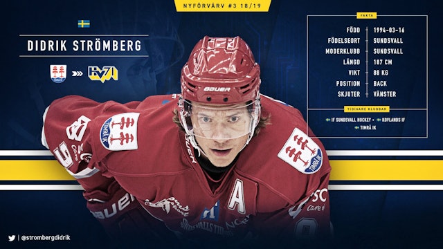 Hv71: Didrik Strömberg ny back i HV71