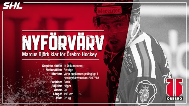 Örebro Hockey: Marcus Björk är klar för Örebro Hockey