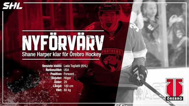 Örebro Hockey: Shane Harper klar för 2 år i Örebro Hockey