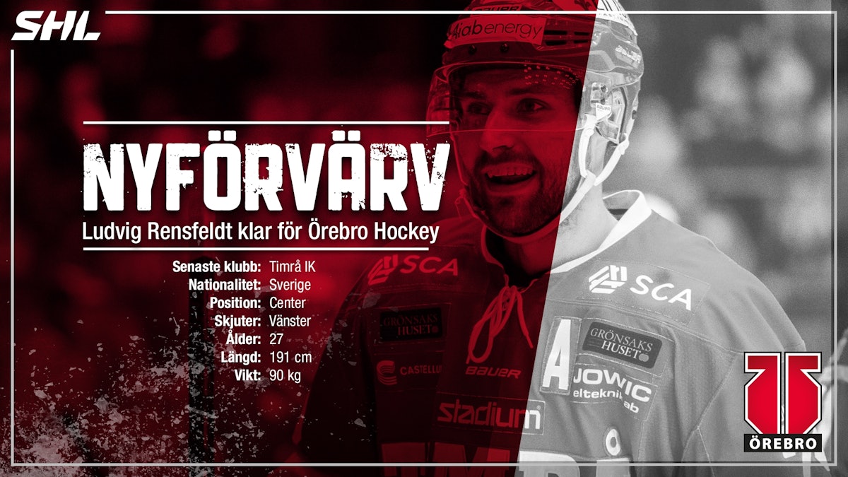 Valkommen Ludvig Rensfeldt Orebro Hockey