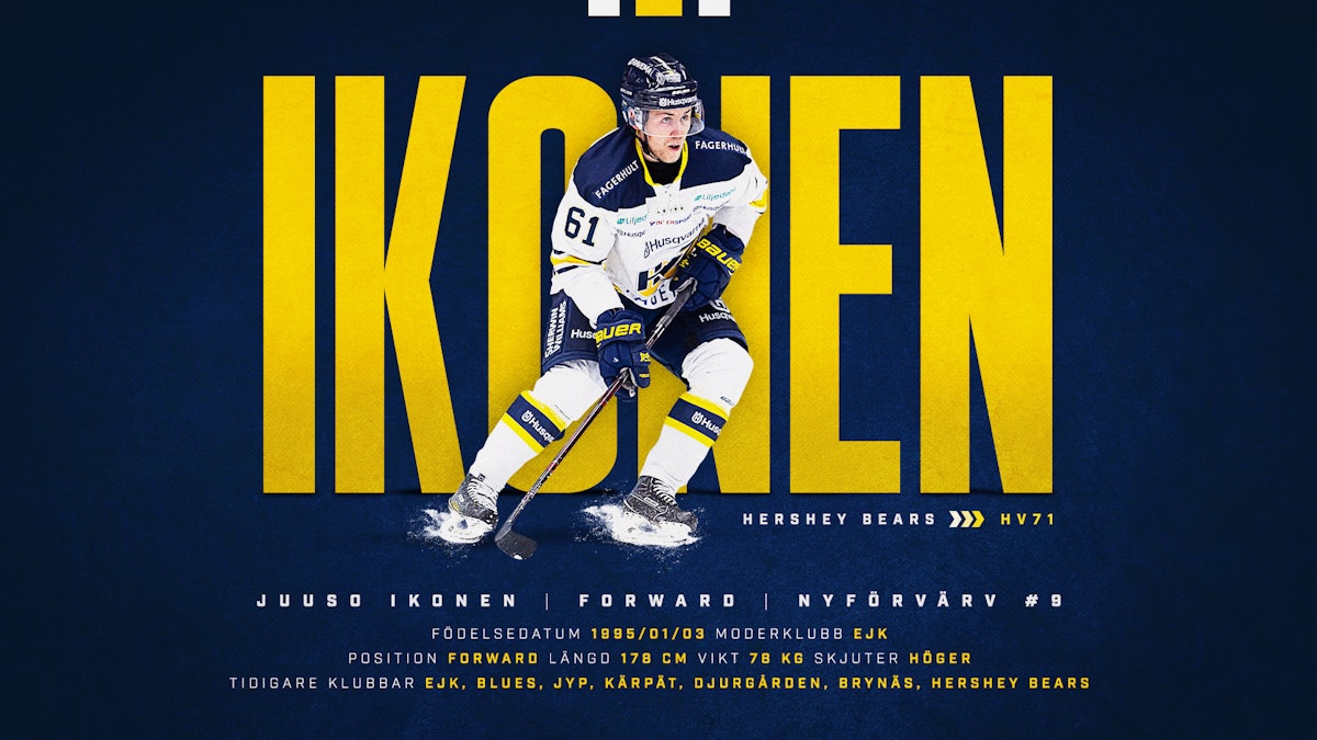 Juuso Ikonen Ny Forward I Hv71 Hv71
