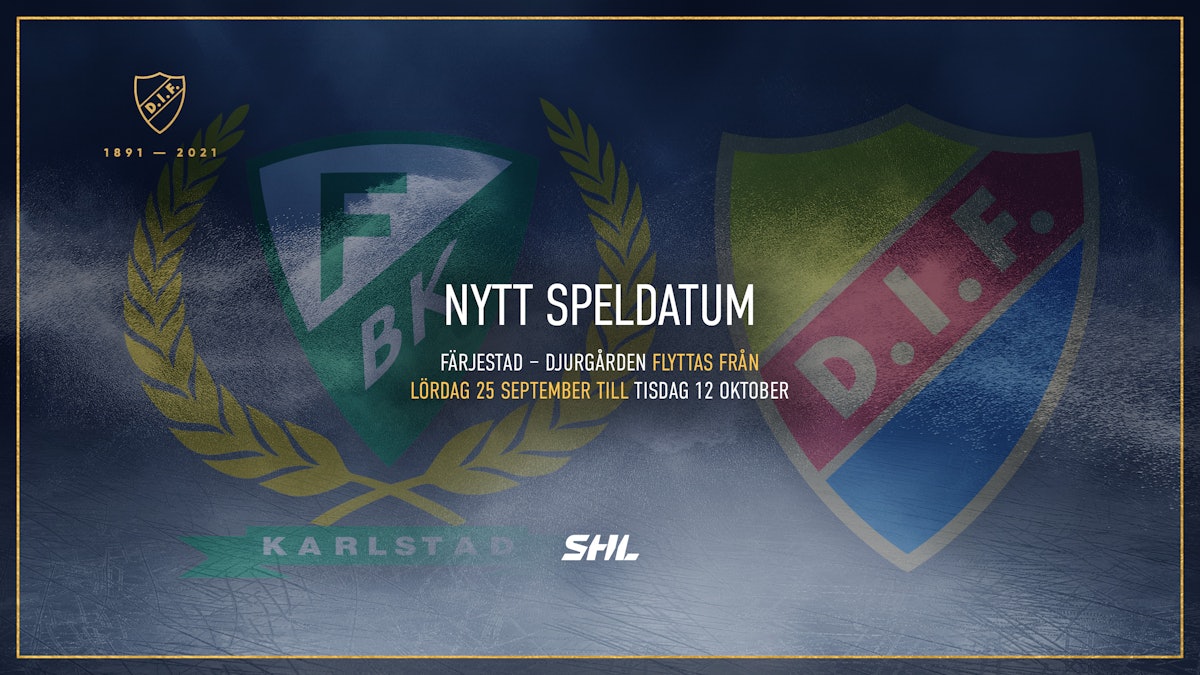 Djurgården Hockey: Nytt speldatum för Färjestad-Djurgården
