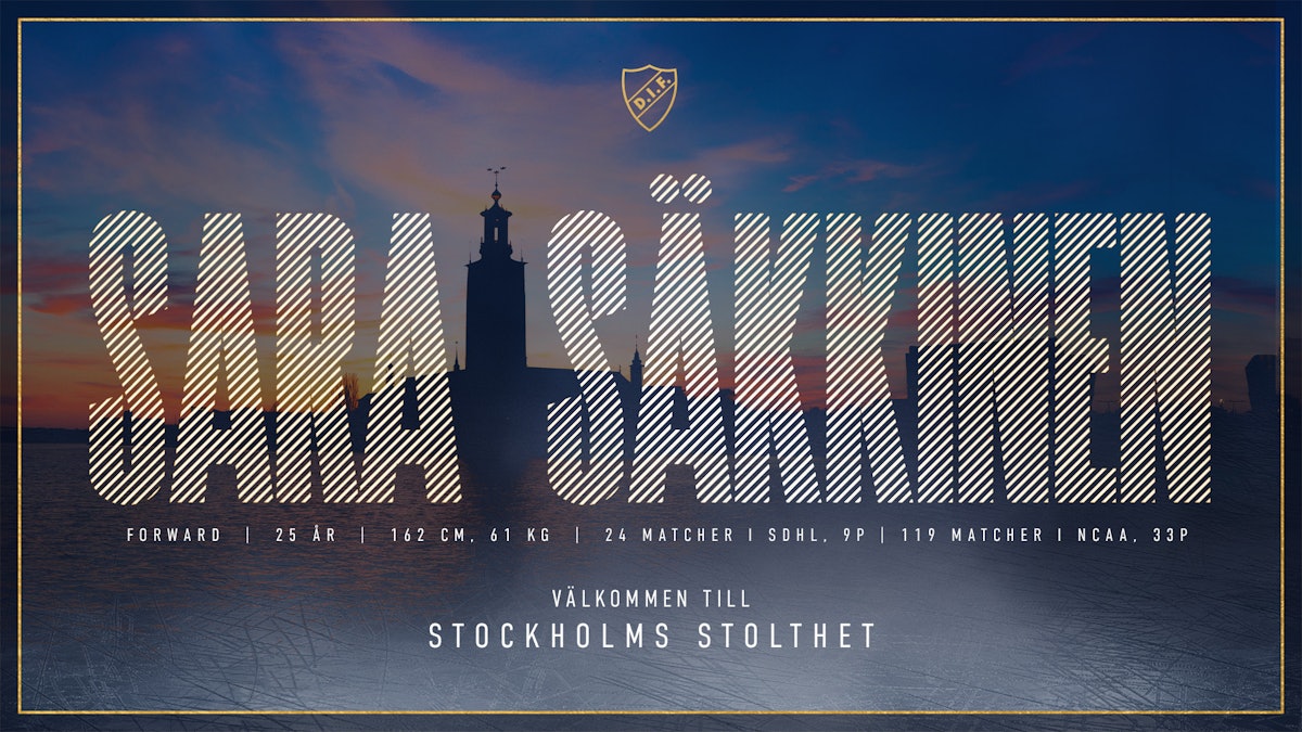 Djurgården Hockey: Forwarden Sara Säkkinen till Djurgården Djurgården Hockey: Forwarden Sara Säkkinen till Djurgården