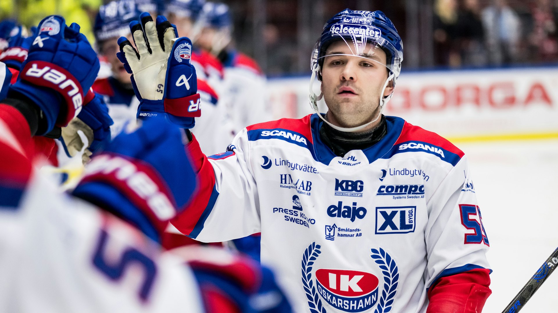 240229 Oskarshamns David Quenneville jublar efter 3-1 under ishockeymatchen i SHL mellan Malmö Redhawks och Oskarshamn den 29 februari 2024 i Malmö.
Foto: Petter Arvidson / BILDBYRÅN / kod PA / PA0773
ishockey ice hockey shl svenska hockeyligan swedish hockey league malmö redhawks oskarshamn jubel