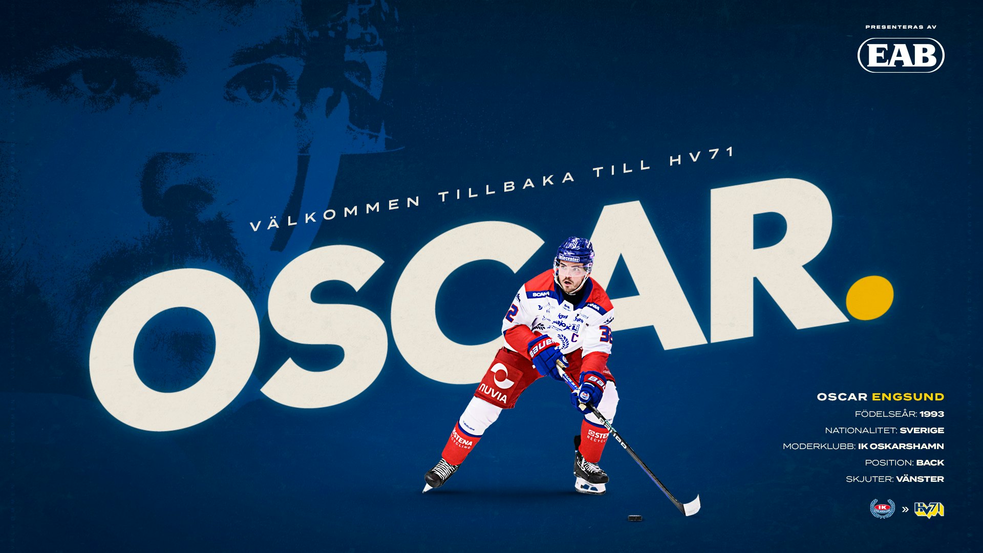Hv71: Oscar Engsund återvänder till HV71