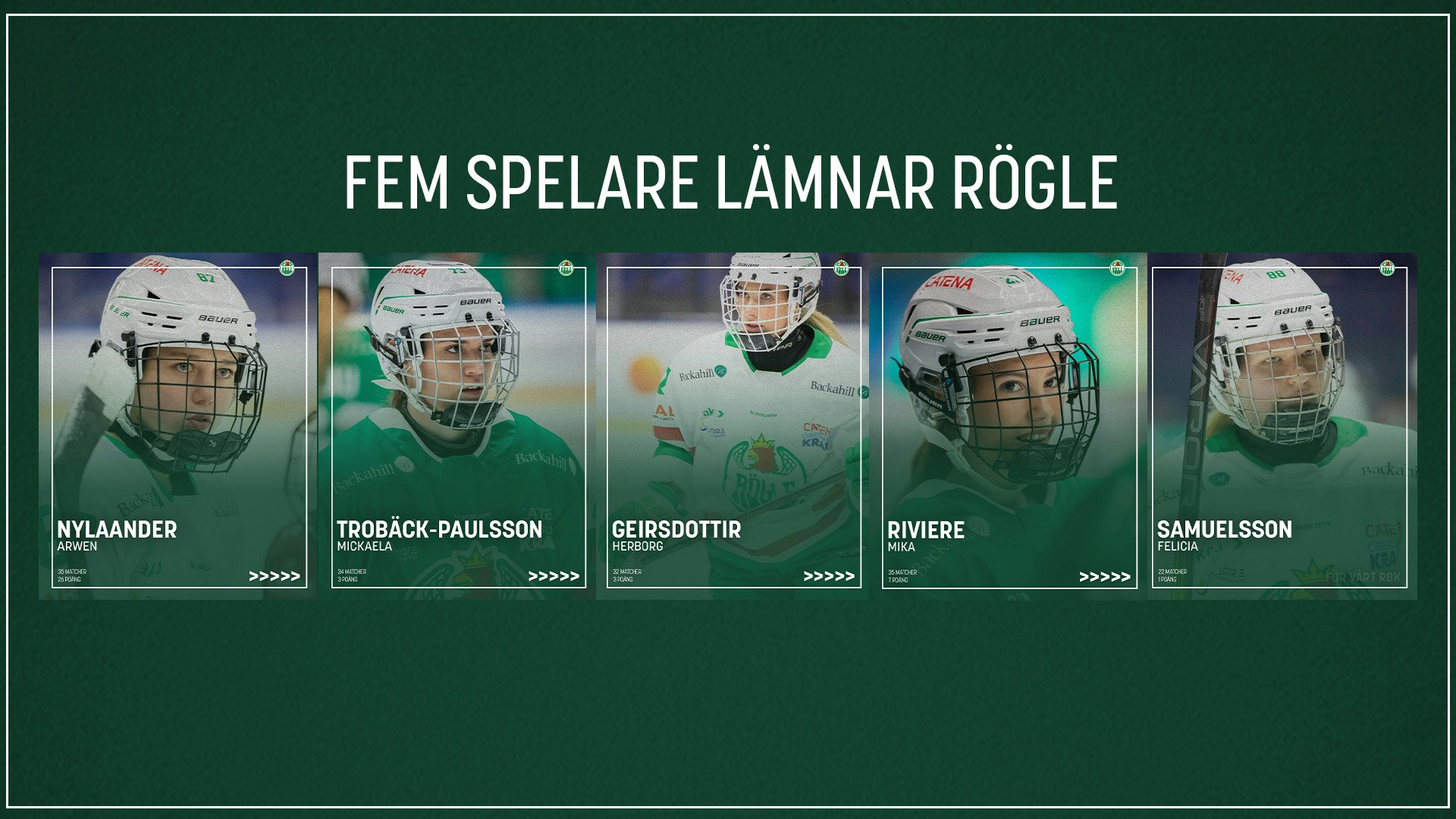 fem spelare lämnar