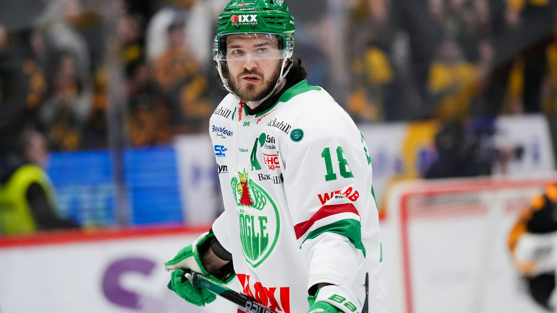 240422 Rögles Dennis Everberg under final två i SHL mellan Skellefteå och Rögle den 22 april 2024 i Skellefteå.
Foto: Ola Westerberg / BILDBYRÅN / COP 117 / OW0165
ishockey ice hockey shl svenska hockeyligan swedish hockey league final skellefteå rögle