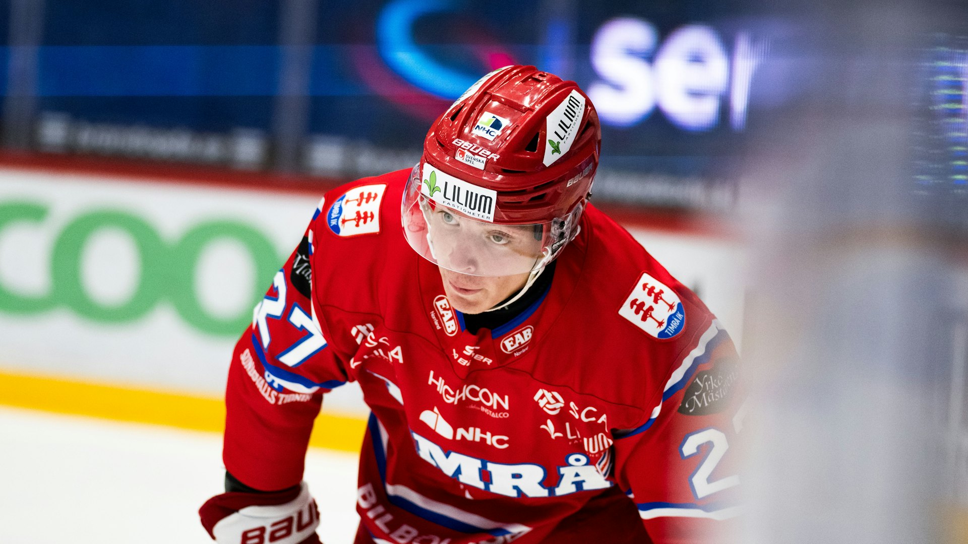241003 Timrås Oliver Johansson under ishockeymatchen i SHL mellan Timrå och Växjö den 3 oktober 2024 i Timrå.
Foto: Pär Olert / BILDBYRÅN / COP 108 / PO0124
ishockey ice hockey shl svenska hockeyligan swedish hockey league timrå växjö