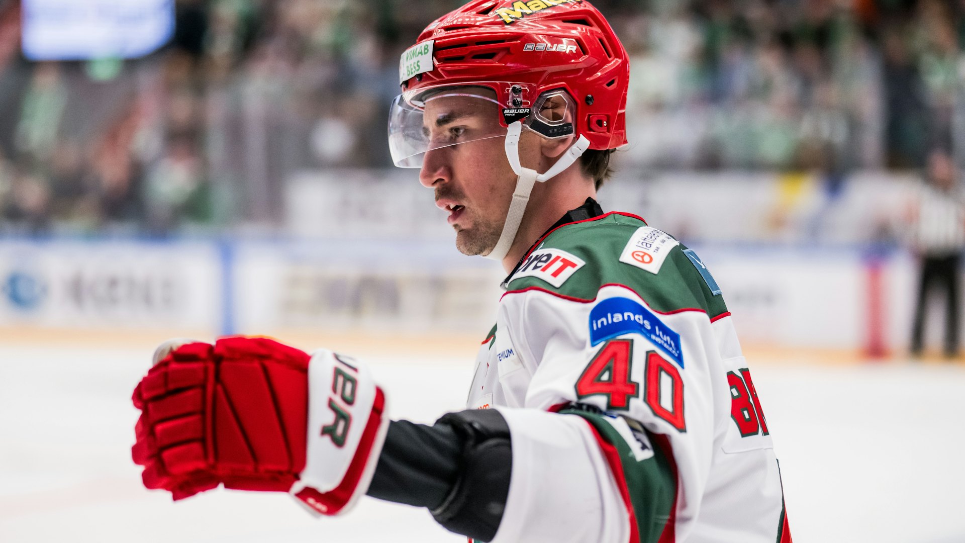 241031 Modos David Bernhardt jublar efter 2-3 under ishockeymatchen i SHL mellan Rögle och Modo den 31 oktober 2024 i Ängelholm.
Foto: Petter Arvidson / BILDBYRÅN / kod PA / PA0913
ishockey ice hockey shl svenska hockeyligan swedish hockey league rögle modo rögle jubel