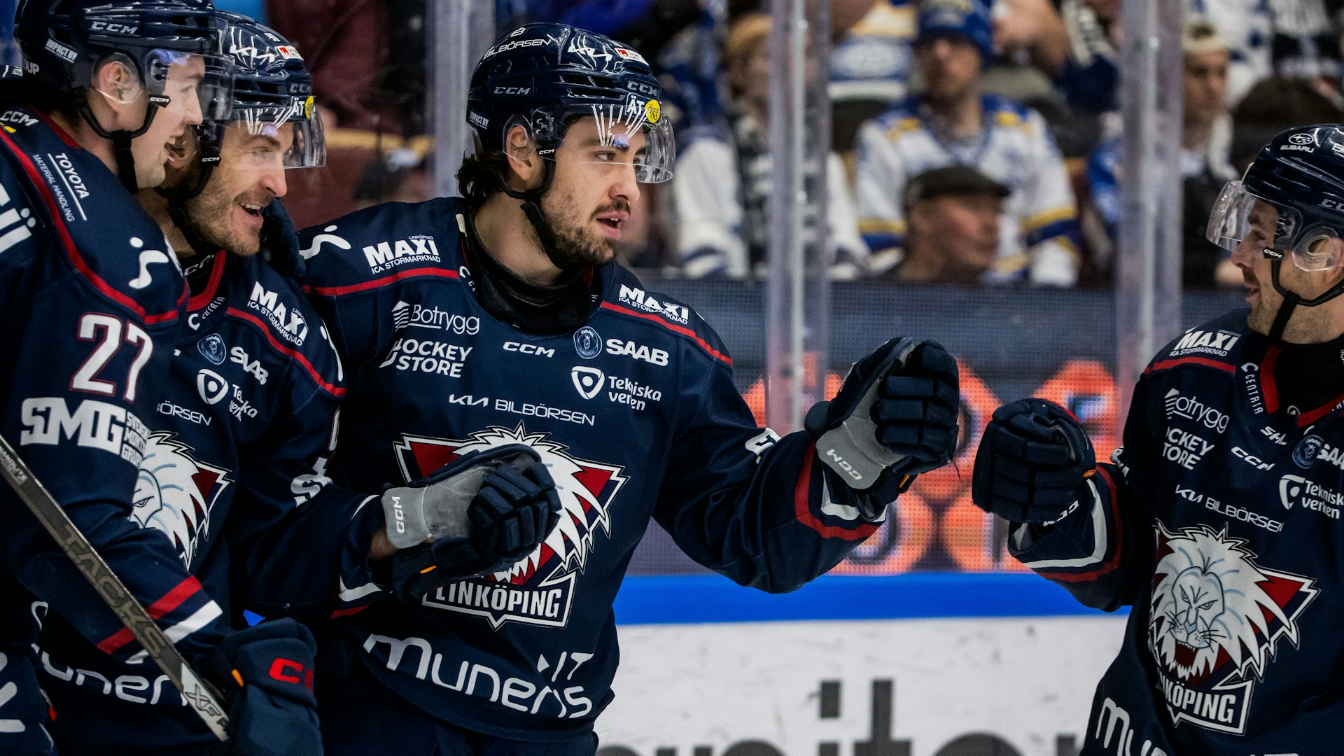250125 Linköpings Remi Elie jublar efter 0-2 under ishockeymatchen i SHL mellan Leksand och Linköping den 25 januari 2025 i Leksand.
Foto: Daniel Eriksson / BILDBYRÅN / COP 173 / DE0275
ishockey ice hockey shl svenska hockeyligan swedish hockey league leksand linköping jubel