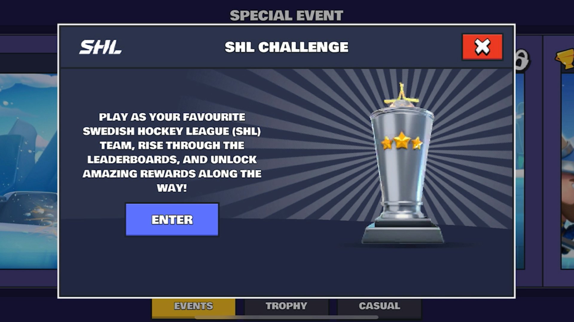 Pocket Hockey - SHL Challenge - Eventskärm