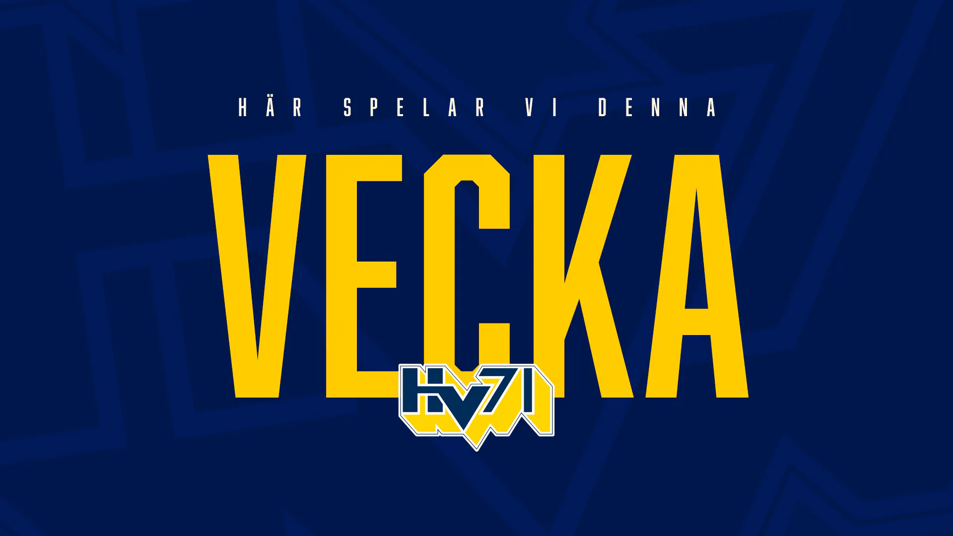 Här spelar vi denna vecka | HV71